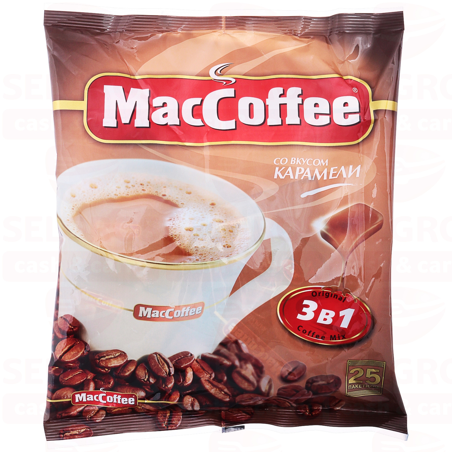 Кофе MACCOFFE 3В1 карамель 25х18г, 450г