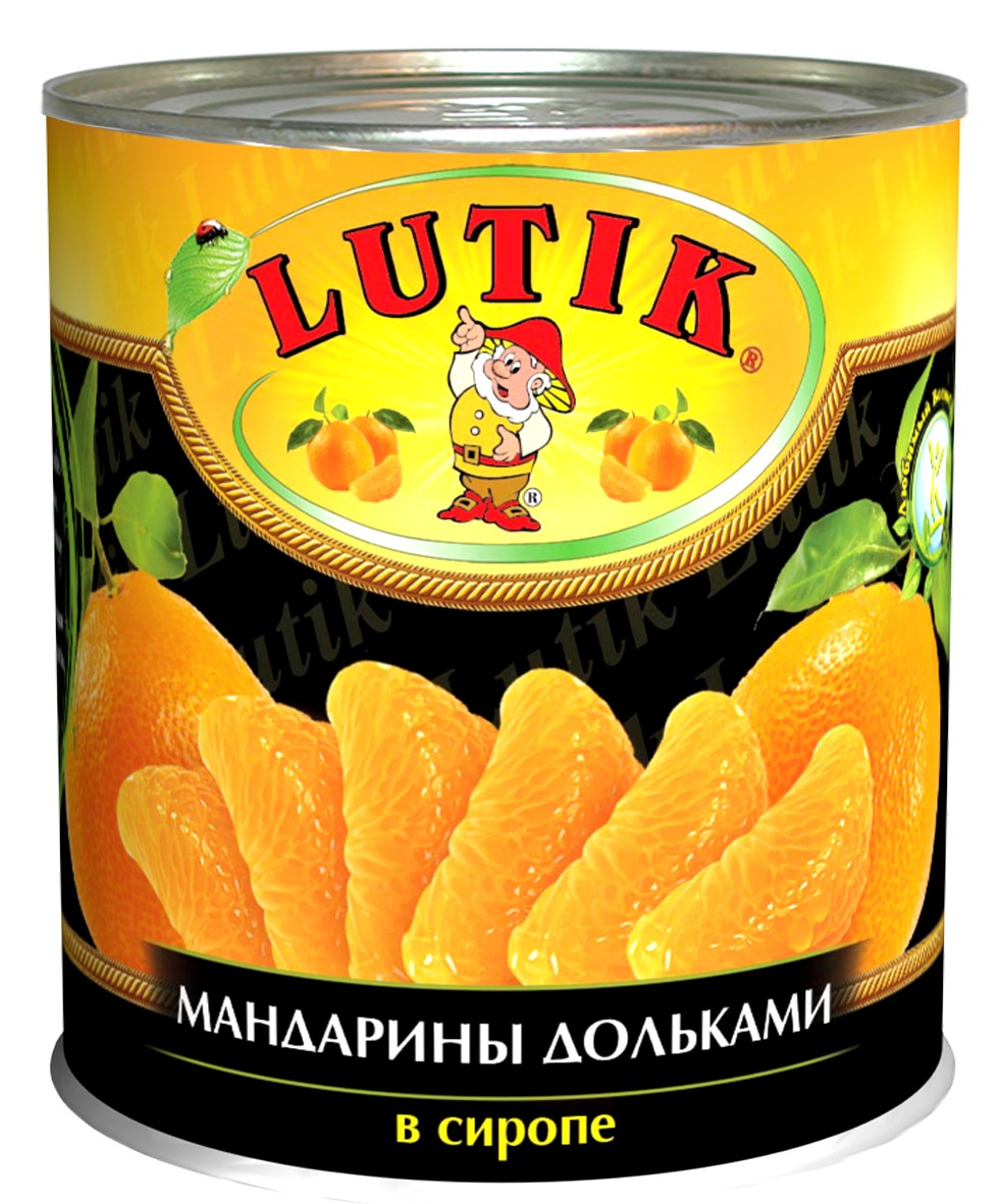 Мандарины в сиропе, дольки lutik, 314 мл