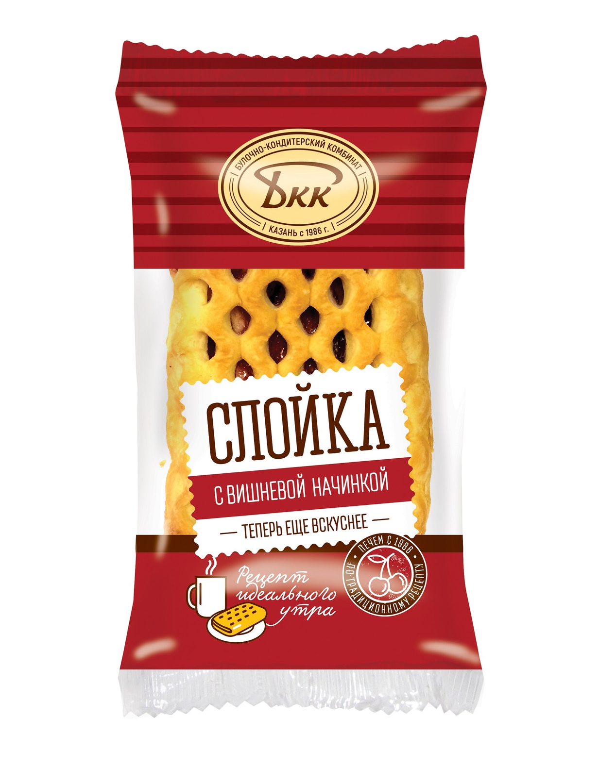 Слойка БКК с вишневой начинкой, 80г