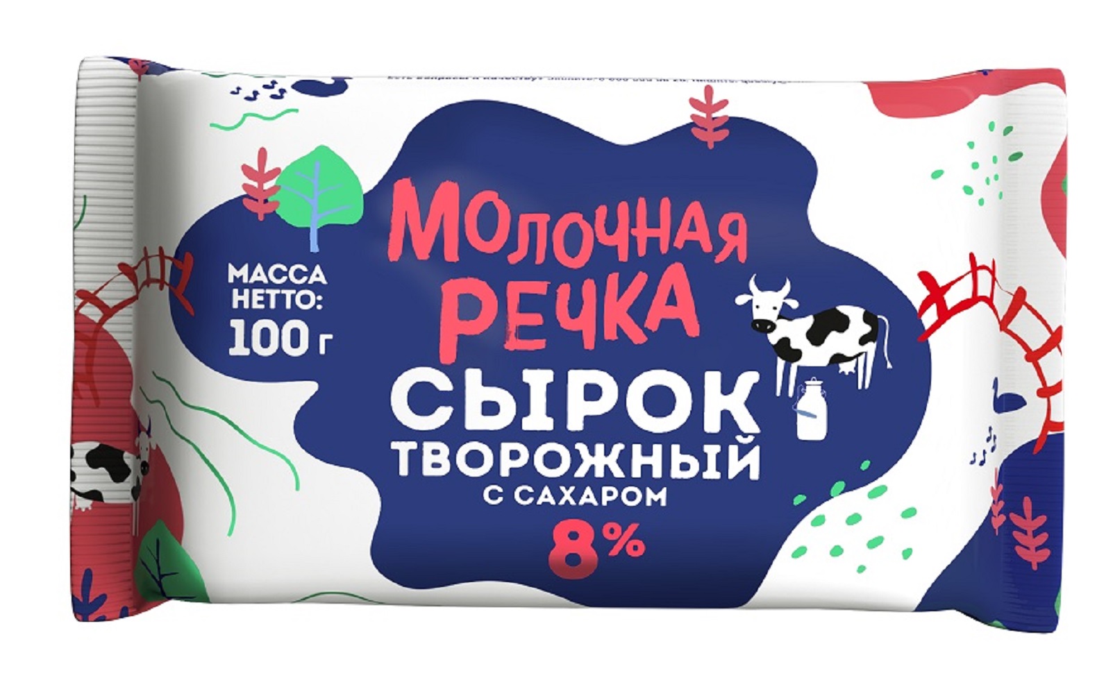 Молочная речка сырок творожный 8 100г