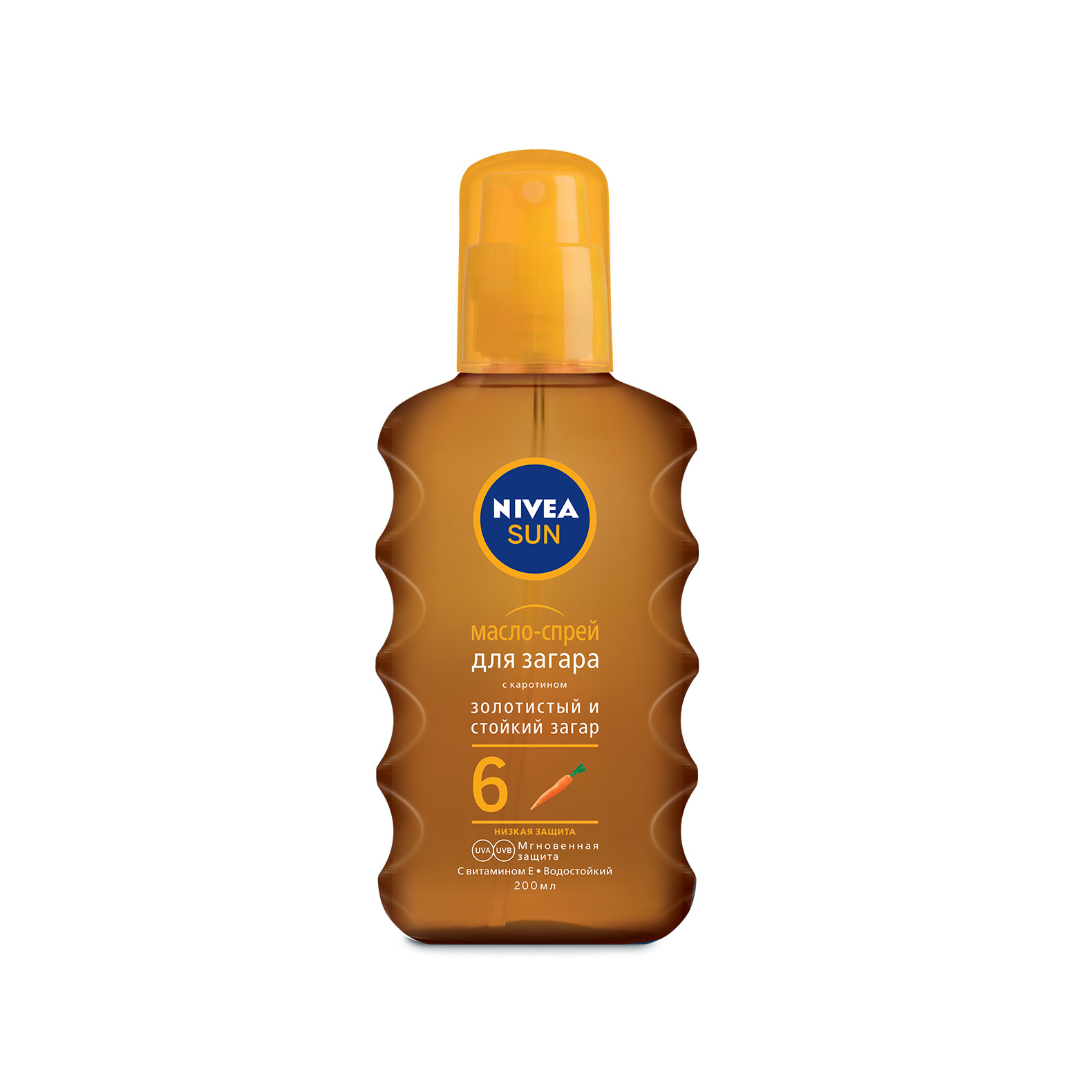 Масло-спрей NIVEA сан для загара с каротином SPF 6 водостойкий, 200мл