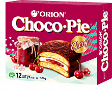 Пирожное ORION CHOCO PIE вишня, 360г