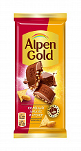 Шоколад молочный ALPEN GOLD с солёным арахисом и крекером, 85г