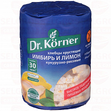 Хлебцы DR.KORNER злаковый коктейль с имбирем и лимоном, 90г