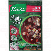 Суп быстрорастворимый KNORR ЧАШКА СУПА борщ с сухариками, 148г