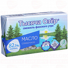 Масло ТЫСЯЧА ОЗЁР сладкосливочное 82,5%, 400г