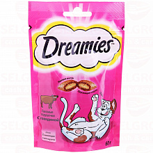 Лакомство для кошек DREAMIES с говядиной, 60г