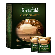 Чай чёрный GREENFIELD классик брекфаст 100х2г, 200г