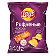 Чипсы LAY'S РИФЛЕНЫЕ лосось в сливочном соусе, 140г