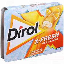 Жевательная резинка DIROL X-FRESH без сахара со вкусом мандарина, 16г