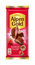 Шоколад молочный ALPEN GOLD с клубнично-йогуртовой начинкой, 85г