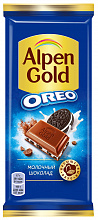 Шоколад молочный ALPEN GOLD с орео, 90г