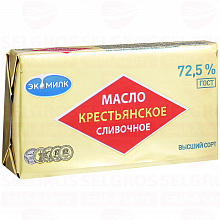 Масло сливочное ЭКОМИЛК крестьянское 72,5%, 180г