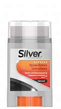 Крем-блеск для обуви SILVER черный, 50мл